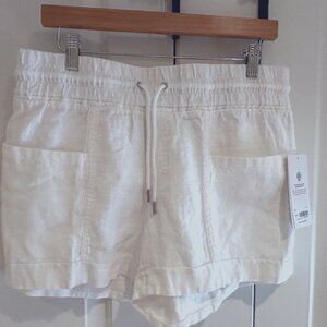 NWT Athleta Cabo Linen 4" Shorts White Sz 10